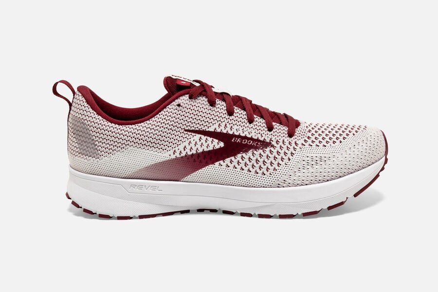 Tenis Corrida Brooks Revel 4 Feminino Brasil - Branco/Bordeaux 9542031-DA